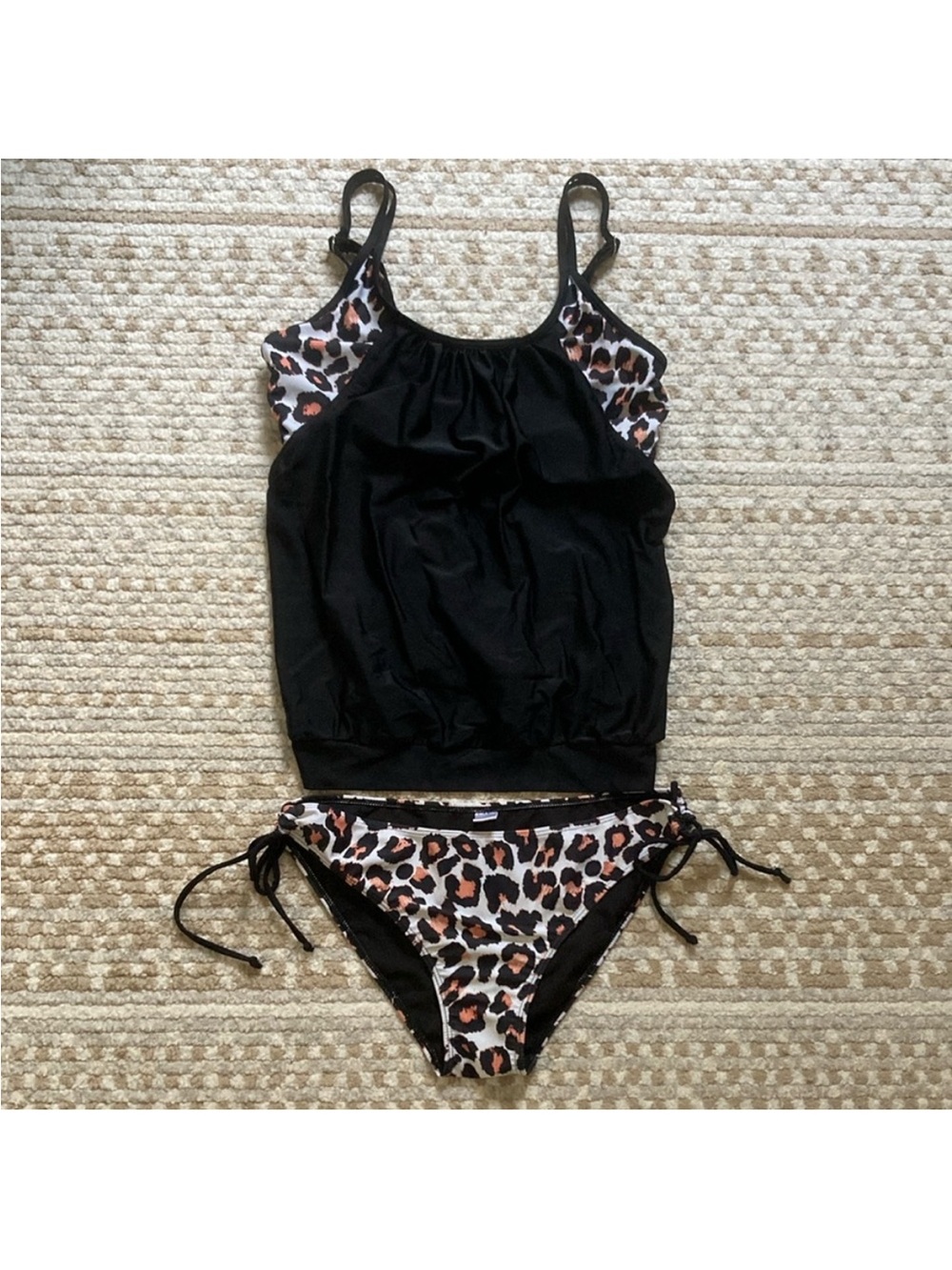 LAST CALL! Leopard and Black Tankini Set